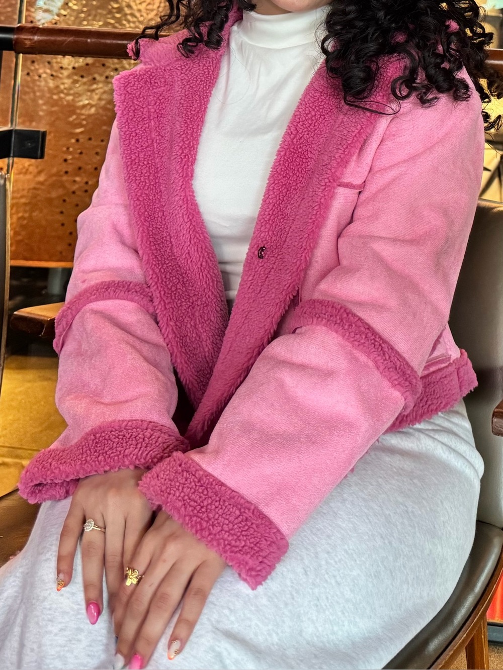 Pink Sherpa-Lined Jacket - Women's Cozy Coat